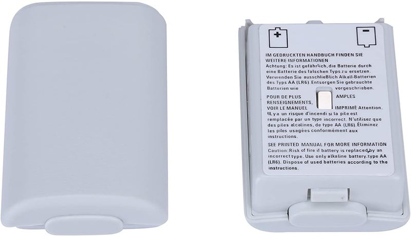 Colorful Game Battery Back Cover Rechargeable Battery Case Controller for Xbox 360 Replacement (White)